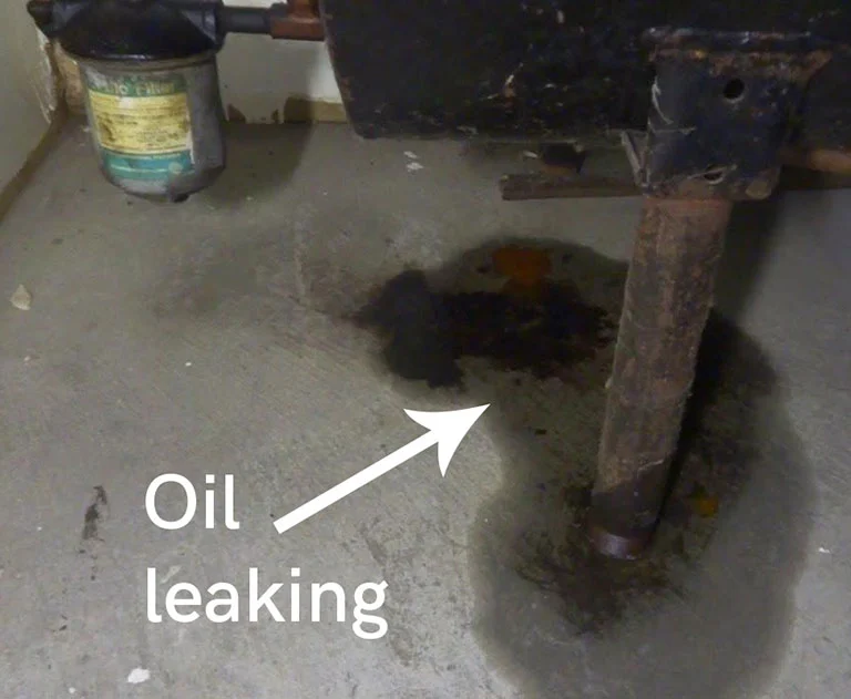 Leaking heating oil tank